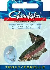 Gamakatsu Forelle LS-3610 Spirale Haken 10pcs 60cm Nickel