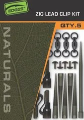 Fox Edges Naturals Zig Lead Clip Kit 5pcs Trans Khaki