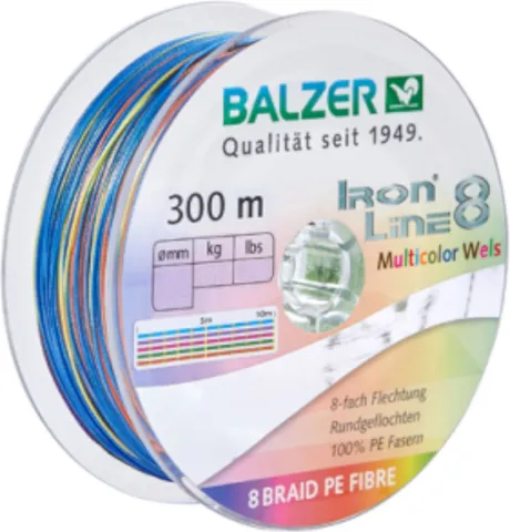 Balzer Ironline 8 Multicolor Wels Braided Line 0.4mm 40.8kg 300m