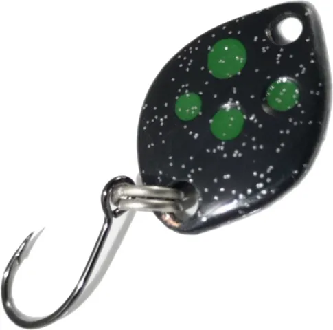 Troutwerk Spoon 1.2cm 0.8g Black/Green Dots