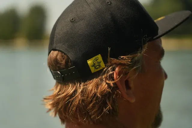 Black Cat Black Flat Peak Cap 50% Polyester / 50% Cotton