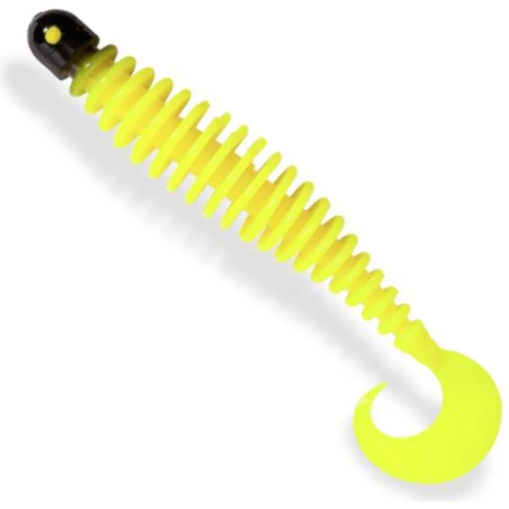 Black Cat Curly Worm Gummiköder 24g 17cm Yellow Zombie