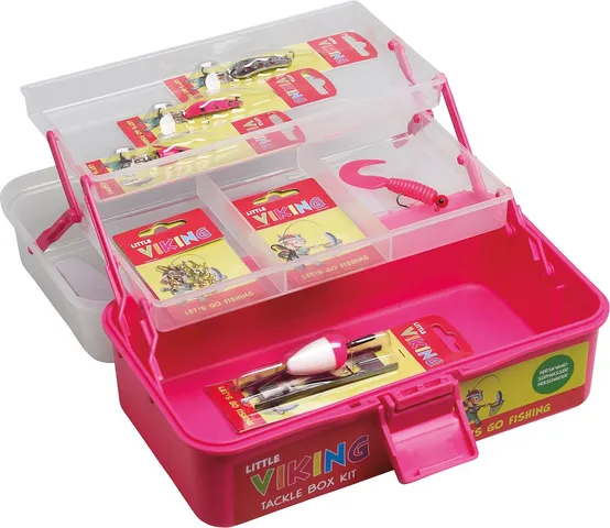 Kinetic Little Viking Tackle Box Kit 15pc Fuchsia