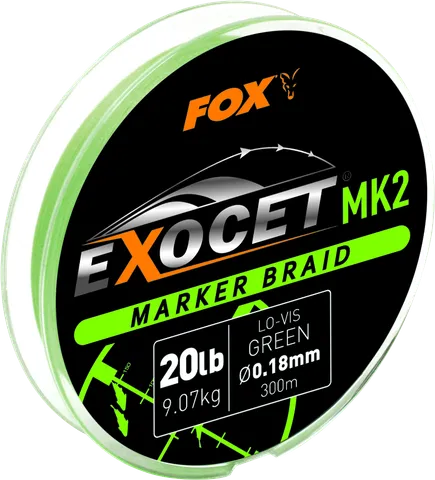 Fox Exocet MK2 Marker Braid 0.18mm 9kg 300m Green