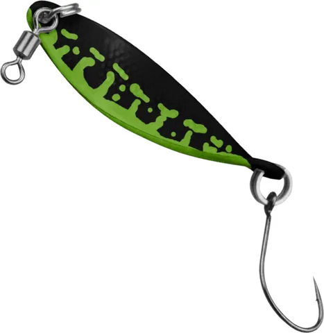 FTM Spoon Wob 4cm 3.2g Chartreuse-Schwarz Glitter/Schwarz Glitter