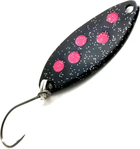 Troutwerk Spoon 2.5g 3.3cm Schwarz/Pinke Punkte