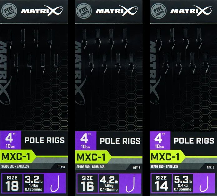 Matrix MXC-1 Fertigrig 16 10cm Barbless Pole Rig