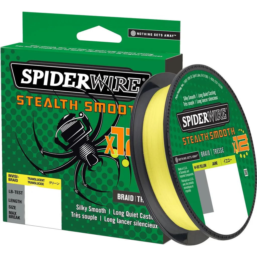 SpiderWire Stealth® Smooth 12 Braid Hi-Vis Yellow 0.07mm 6kg 150m