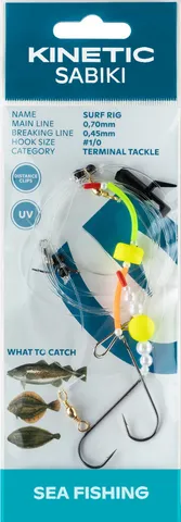 Kinetic Sabiki Surf Vorfächer #1/0 120cm Yellow Pearl