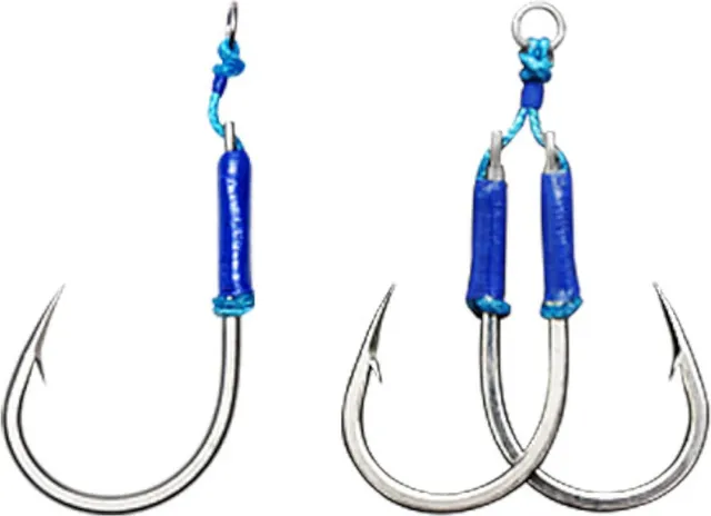 Hearty Rise Assist Hook Keen Power Vertical and Dropshot Accessory #11/0 2cm Blue