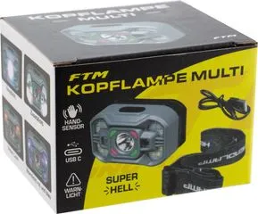 FTM Kopflampe Multi Stirnlampe Rechargeable