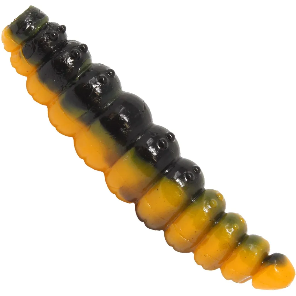 FTM Omura Baits Larvy Gummiköder Schwarz Ocker 4,5cm 10Stk