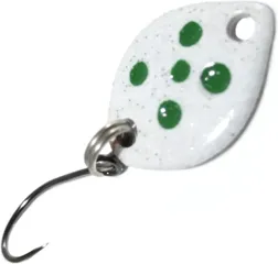 Troutwerk Spoon 1.2cm 0.8g White/Green Dots