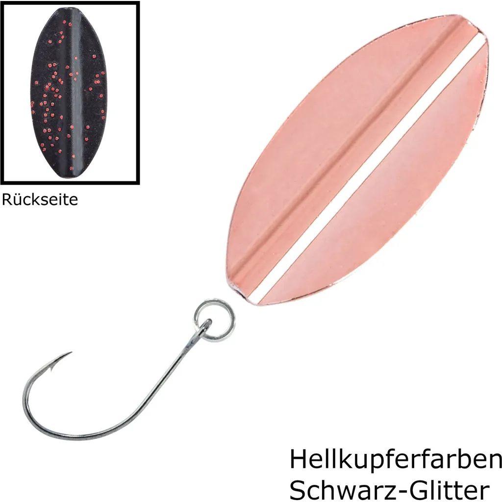Balzer Metallica Inliner Spoon 2,5cm 1.9g Hellkupferfarben-Schwarz-Glitter