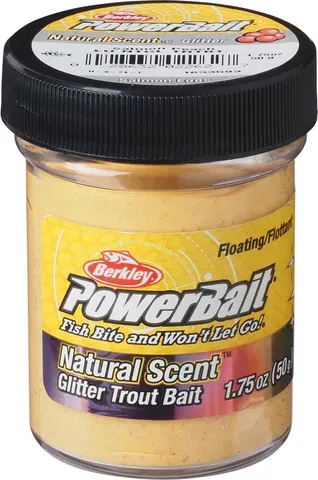 Berkley PowerBait Natural Glitter Forellenteig Peach Glitter / Lachsei