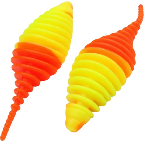 FTM Omura Baits Pongo Junior Gummiköder 4cm Neon Gelb/Neon Orange Krill