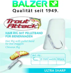 Balzer Trout Attack Bienenmaden Hair Rig #8 60cm 0.20mm