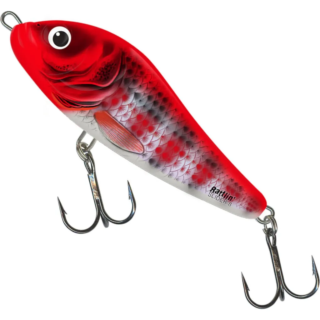 Salmo Rattlin Slider Jerkbait 8cm 20g Holo Red Head Striper