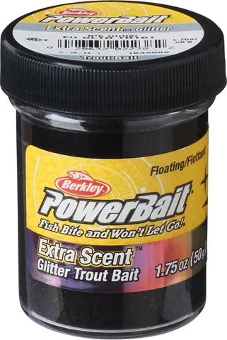 Berkley PowerBait Glitter Forellenpaste 50g Schwarz
