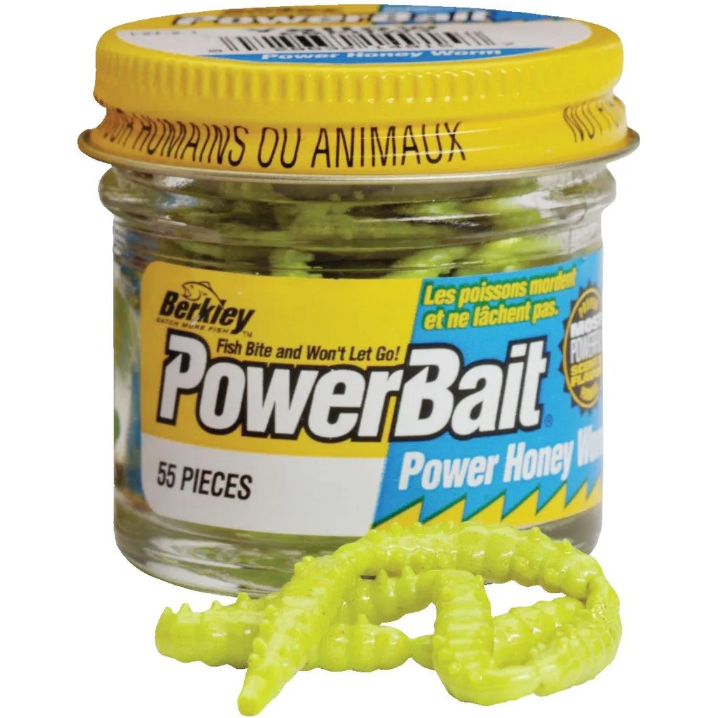 Berkley PowerBait Power Honey Worm Gummiköder Yellow 3cm 55pc