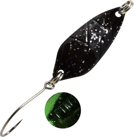 FTM Spoon Strike Spoon 2.1g Black with Glitter/Green with Glitter