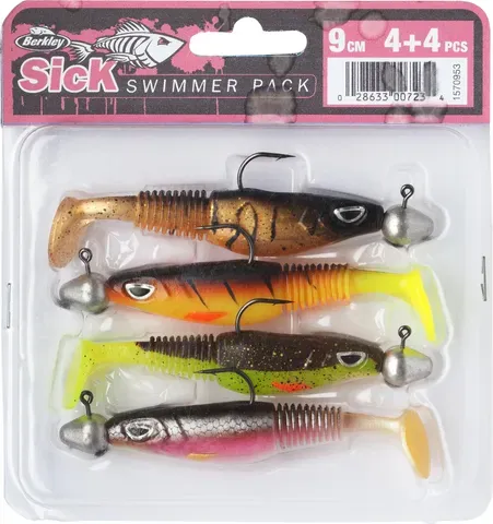 Berkley Sick Swimmer Pack 4 9cm 10g Pre-rigged Bismuth
