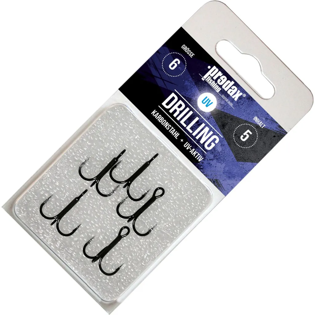 Predax UV Drilling Hooks #6 Schwarz 5pc