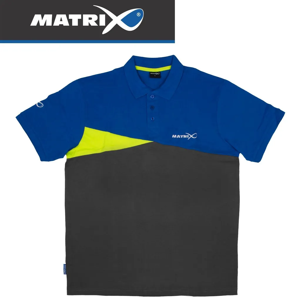 Fox Matrix Polo Shirt Blue Grey S