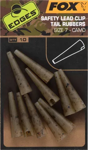 Fox Edges Zubehör für Rig 10 Size 7 Camo Lead Clip Tail Rubbers