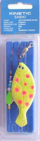 Kinetic Sabiki Jay Flounder Inline Fertigvorfach 60g 110cm #1