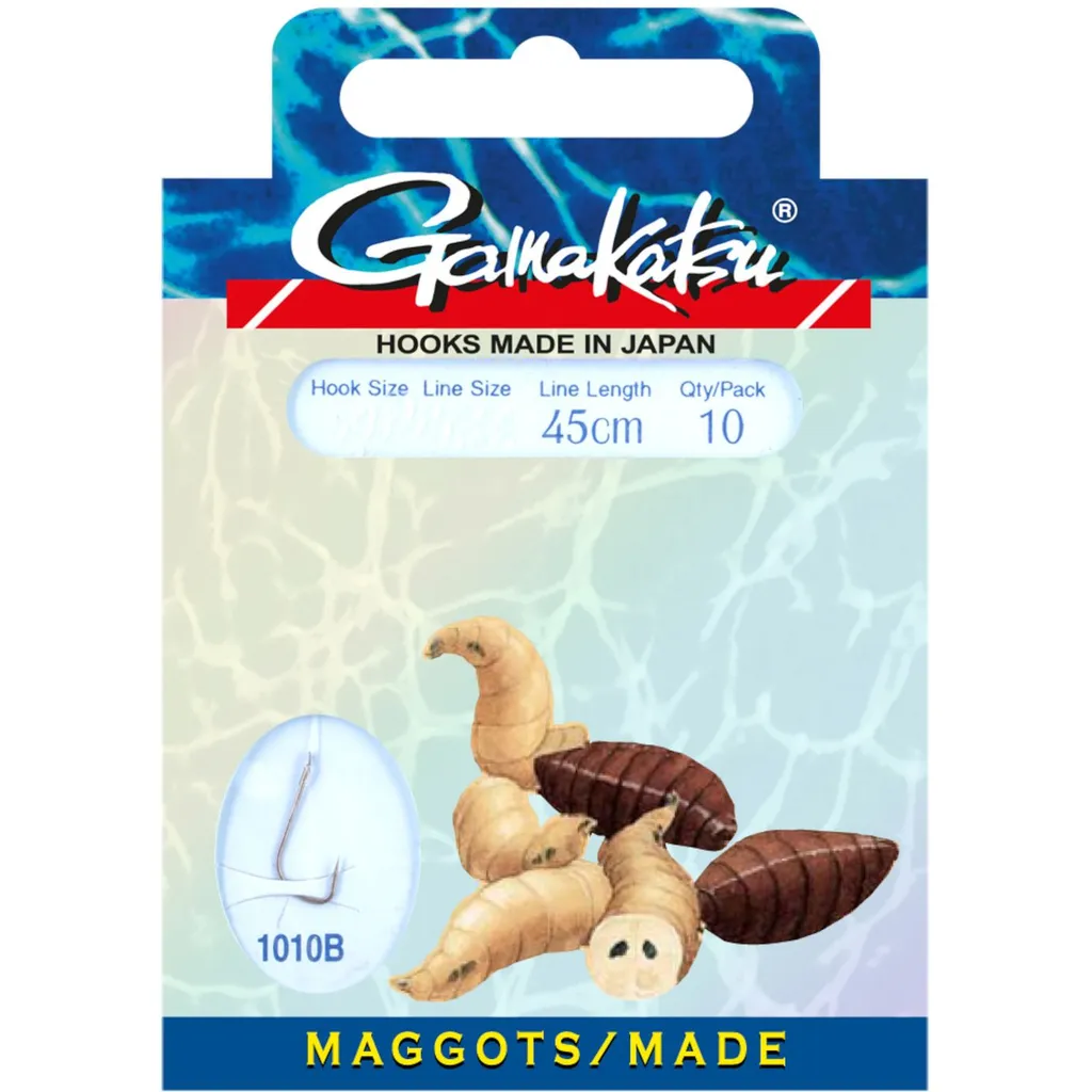 Gamakatsu Maggots 1010B Fertigvorfächer #10 0.14mm
