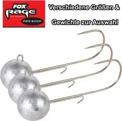 Fox Rage Round Jigs Jigköpfe 25g 2/0