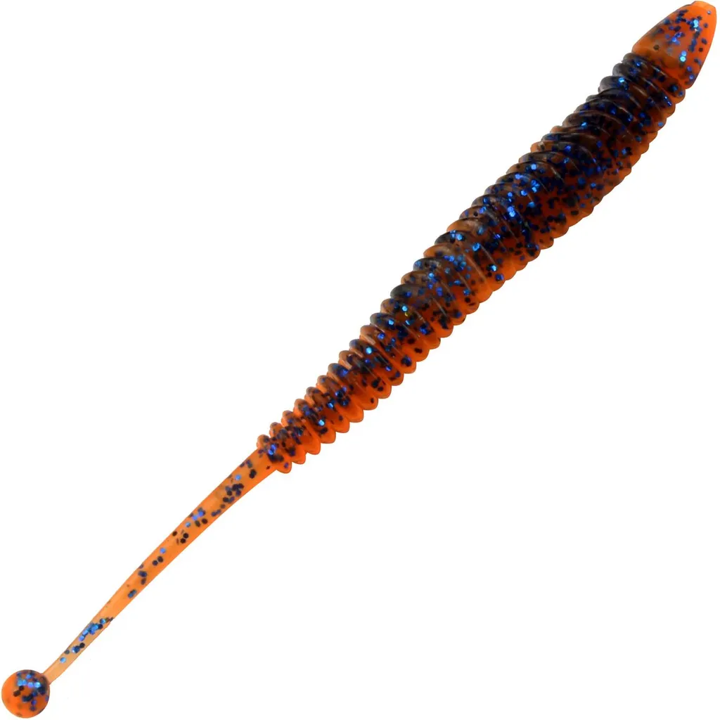 FTM Omura Baits Snake Gummiköder 8.4cm 1.4g Blau Mit Glitter-Neonorange Bubble Gum