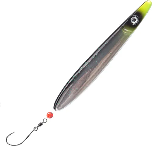 Troutwerk Inline Blinker 7.4cm 16g Schwarz/Silberfarben Gelber Kopf