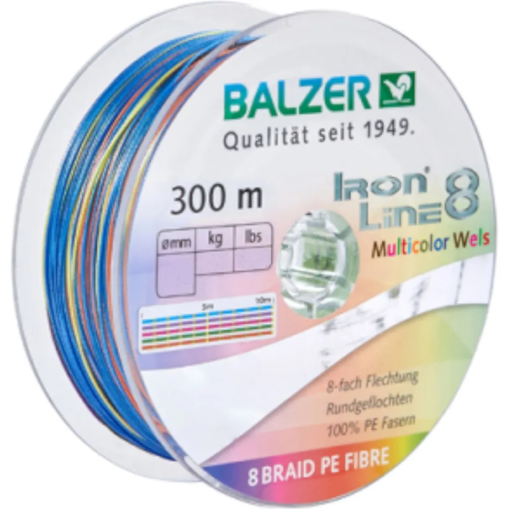 Balzer Ironline 8 Multicolor Wels Geflechtschnur 0.6mm 75.5kg 300m