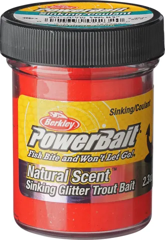 Berkley PowerBait Sinking Glitter Forellenteig 65g Lachseirot Glitter
