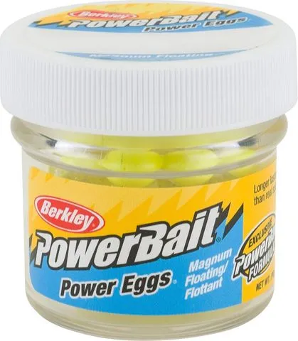 Berkley PowerBait Power Clear Eggs Floating 14g 12pc Clear Silver Fluorescent Yellow