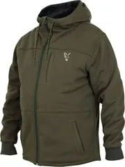 Fox Collection Green / Silver Sherpa Hoody Zipper