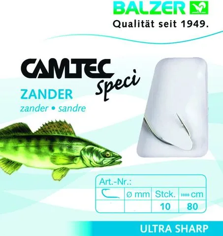 Balzer Camtec Zander Hooks #4 10pcs 80cm Silver