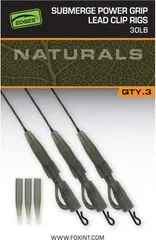 Fox Edges Naturals Submerge Power Grip Lead Clip Leaders 18.14kg 75cm