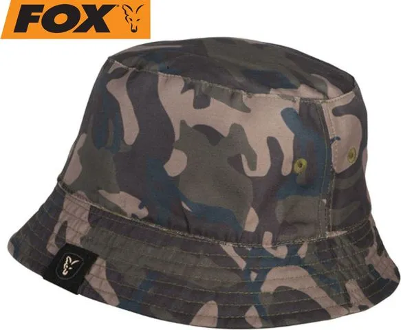 Fox Khaki/Camo Reverse Bucket Hat Hut 50% Cotton 50% Polyester Summer
