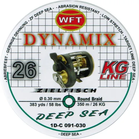 WFT Dynamix Round Deep Sea Braided Line 0.30mm 26kg 350m Green
