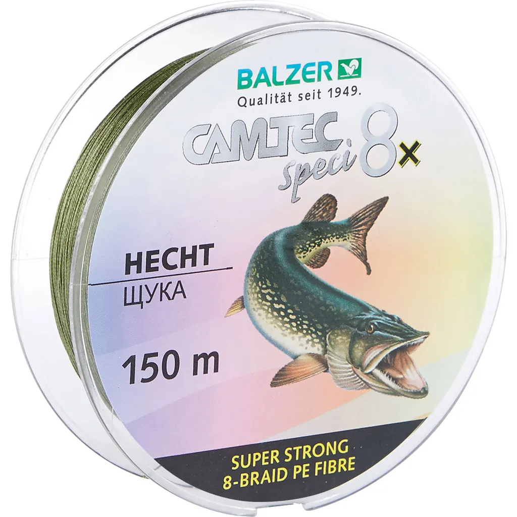 Balzer Camtec Speci 8x Hecht Geflochtene Schnur 0.18mm 12kg 150m