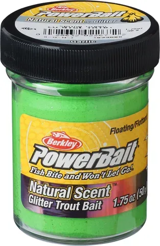 Berkley PowerBait Natural Glitter Forellenteig Spring Green Glitter / Knoblauch