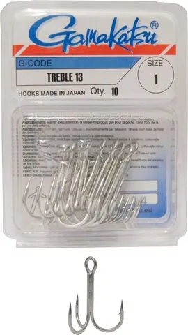 Gamakatsu Treble 13 Hooks 2/0 Nickel