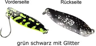 FTM Spoon Hammer Spoon 3.2g Tumbling Green/Black With Glitter