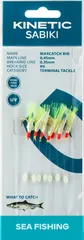 Kinetic Sabiki MaxCatch Ready-Made Rigs #6 200cm Holo Fishskin Yellow Flash