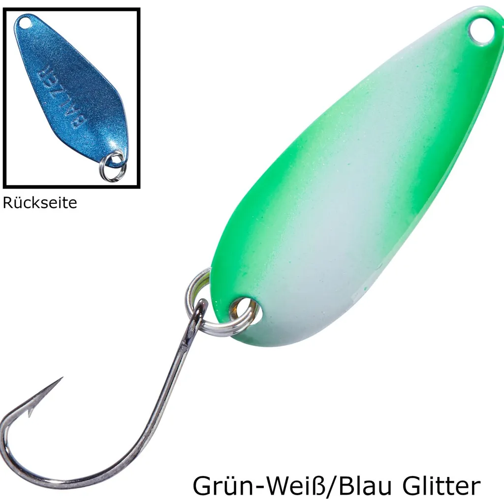 Balzer Spoon Swindler Blinker Grün Weiß Blau Glitter 2,3g