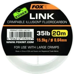 Fox Edges Link Crimpable Illusion Fluorocarbon 0.64mm 15.9kg 20m Transparent