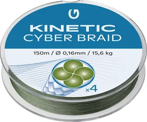 Kinetic 4-Braid Geflochtene Schnüre 0.16mm 15.6kg 150m Dusty Green